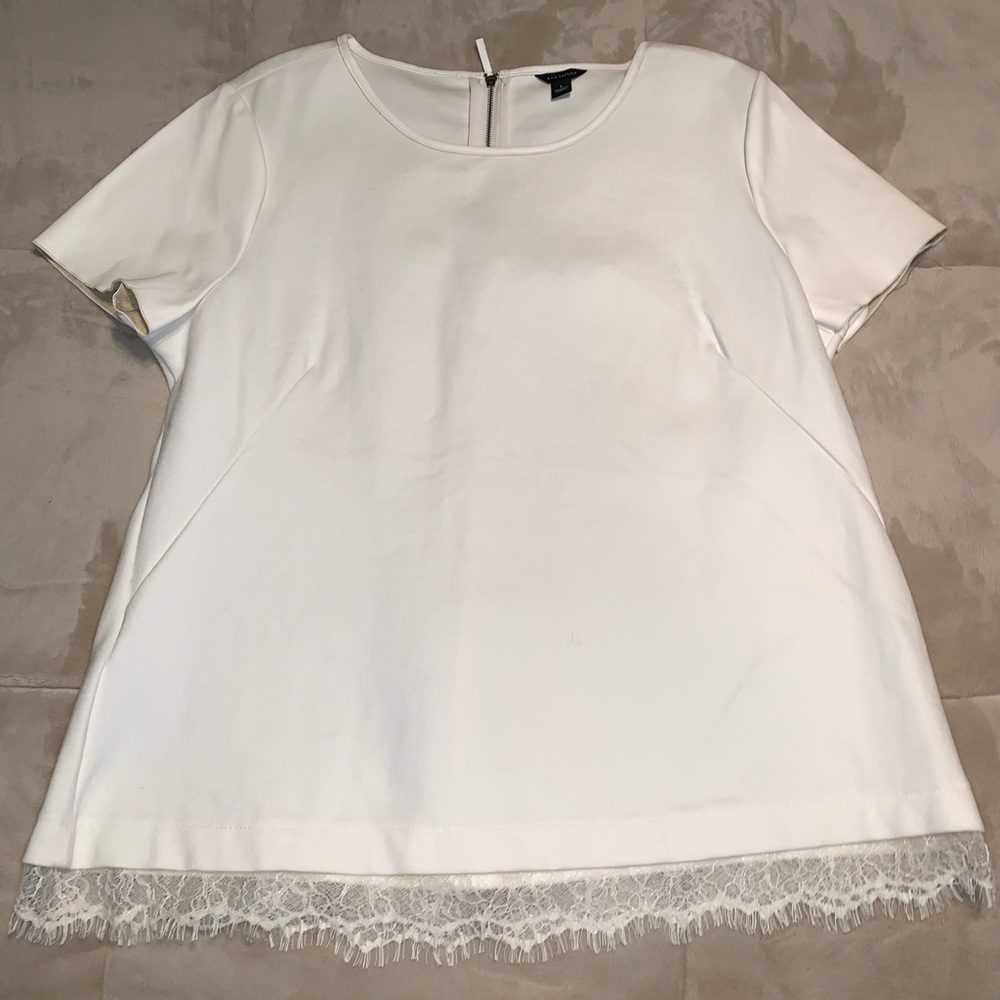 Leather Sleeve Ann Taylor Blouse